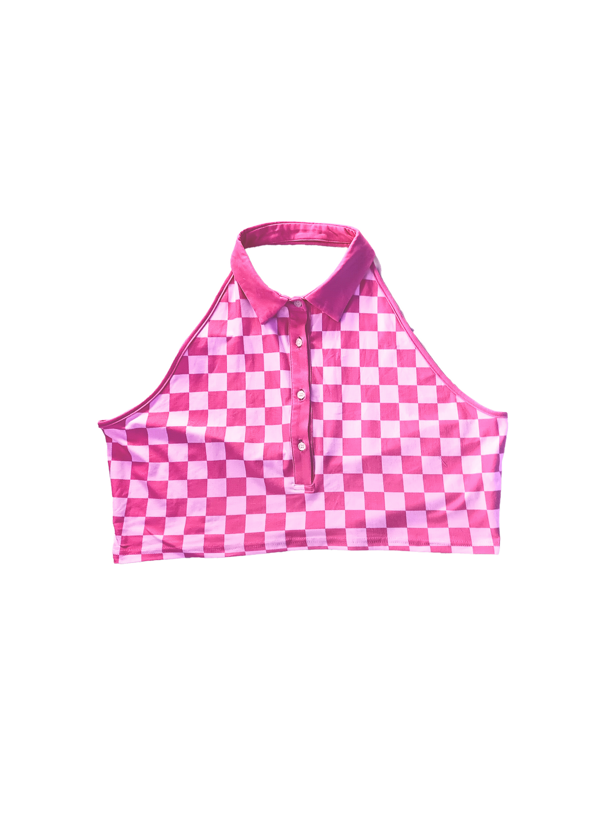 checkered cropped polo