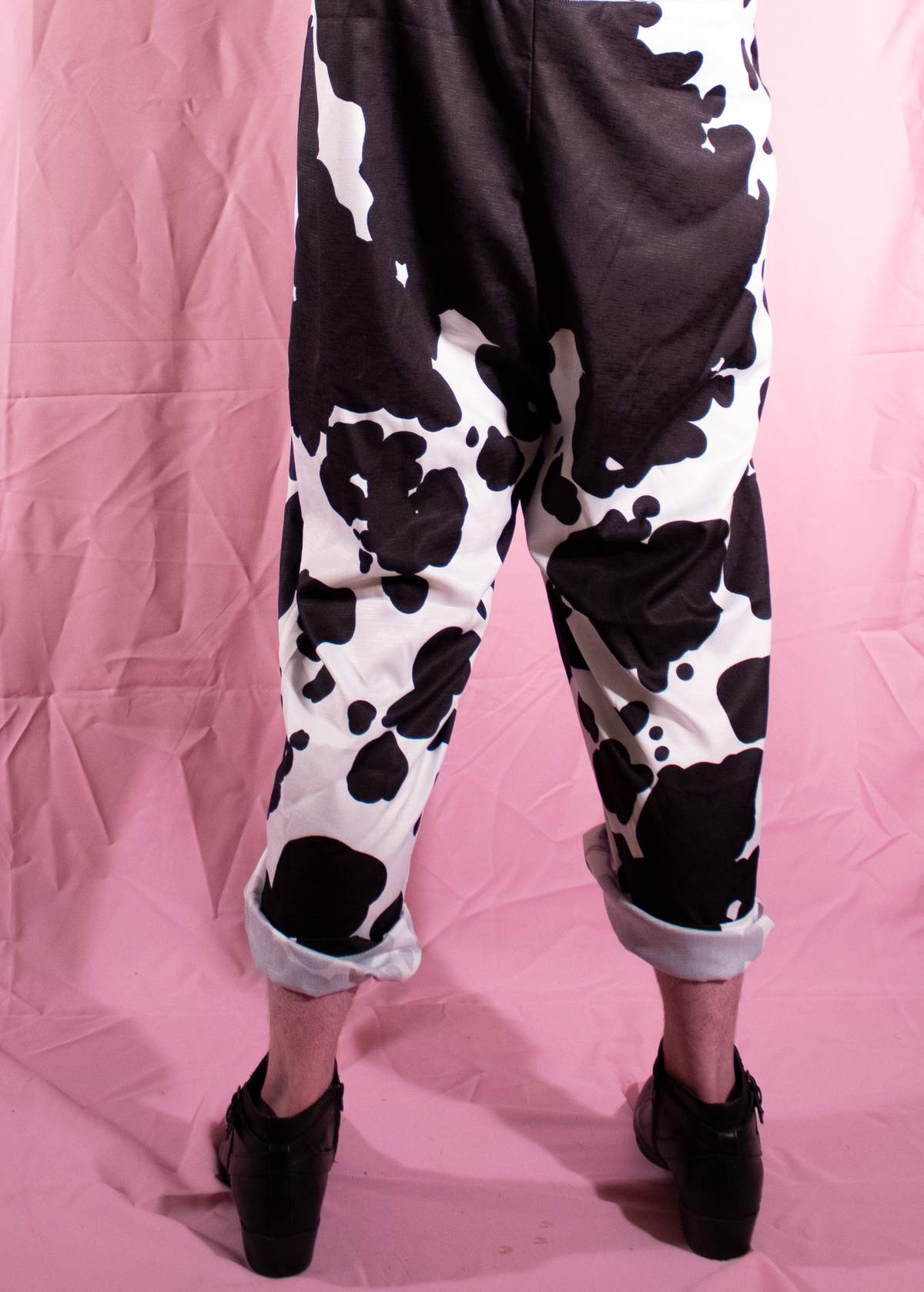 5XL Cow Print Dungarees in Pink