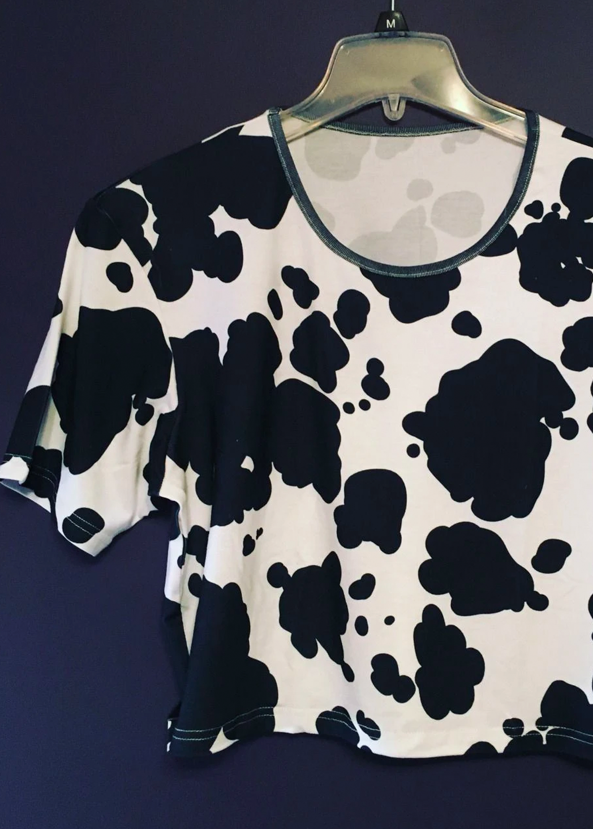 S cow print crop top