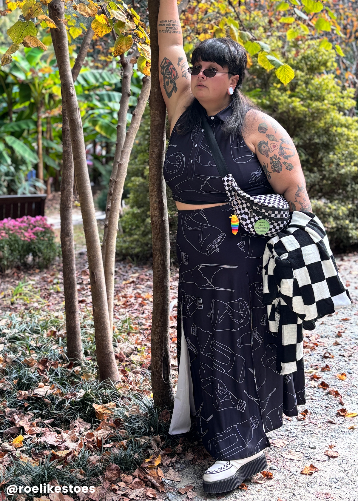 gutter trash crop top + maxi skirt set