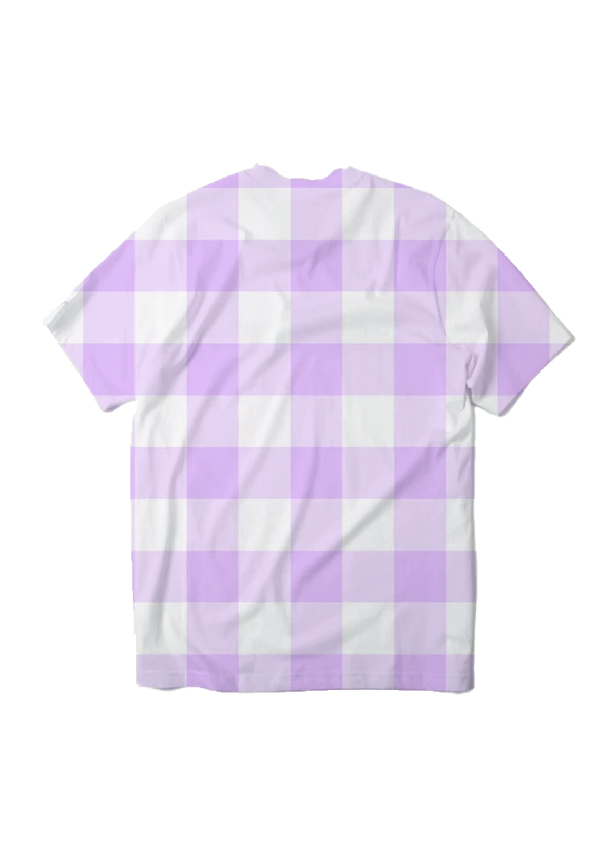 4XL huge lavender gingham print tee