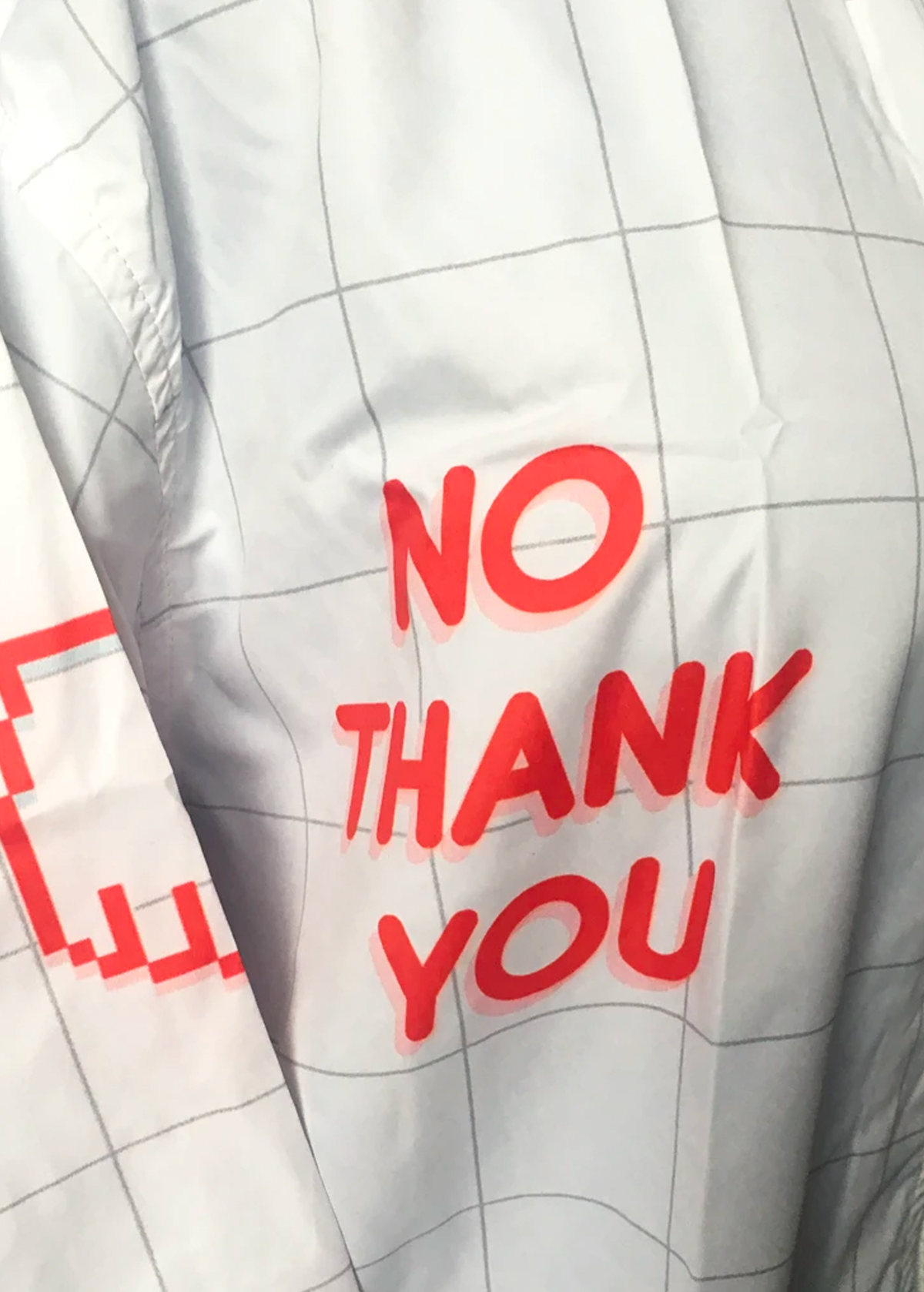 2XL no thank you windbreaker in white