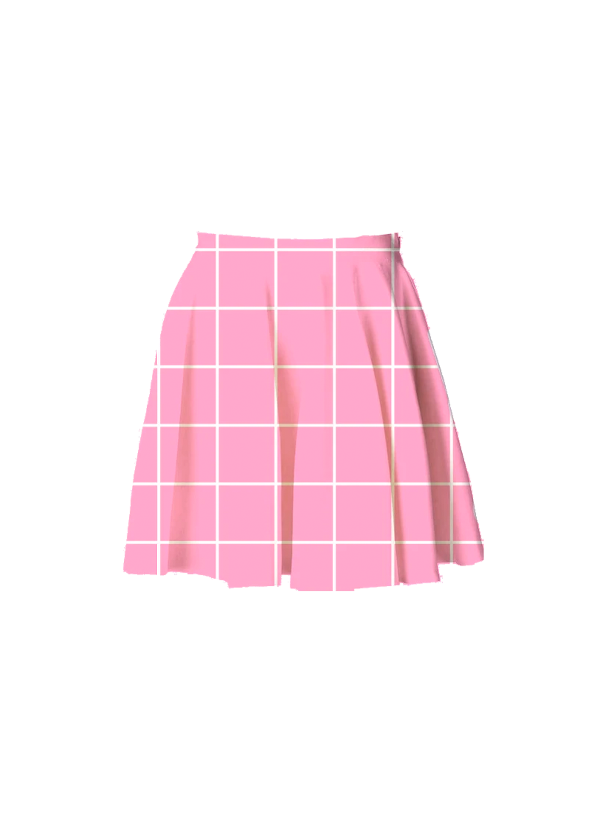 L grid print skater skirt in pink grid