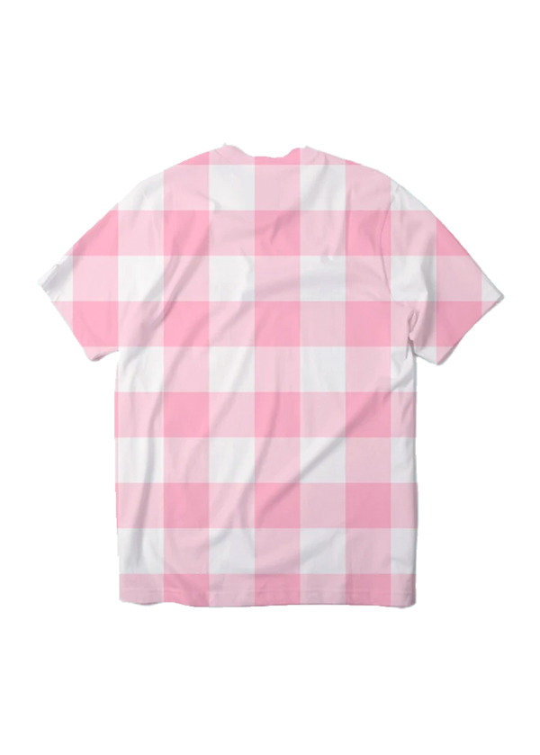3XL huge pink gingham print tee - Trash Queen
