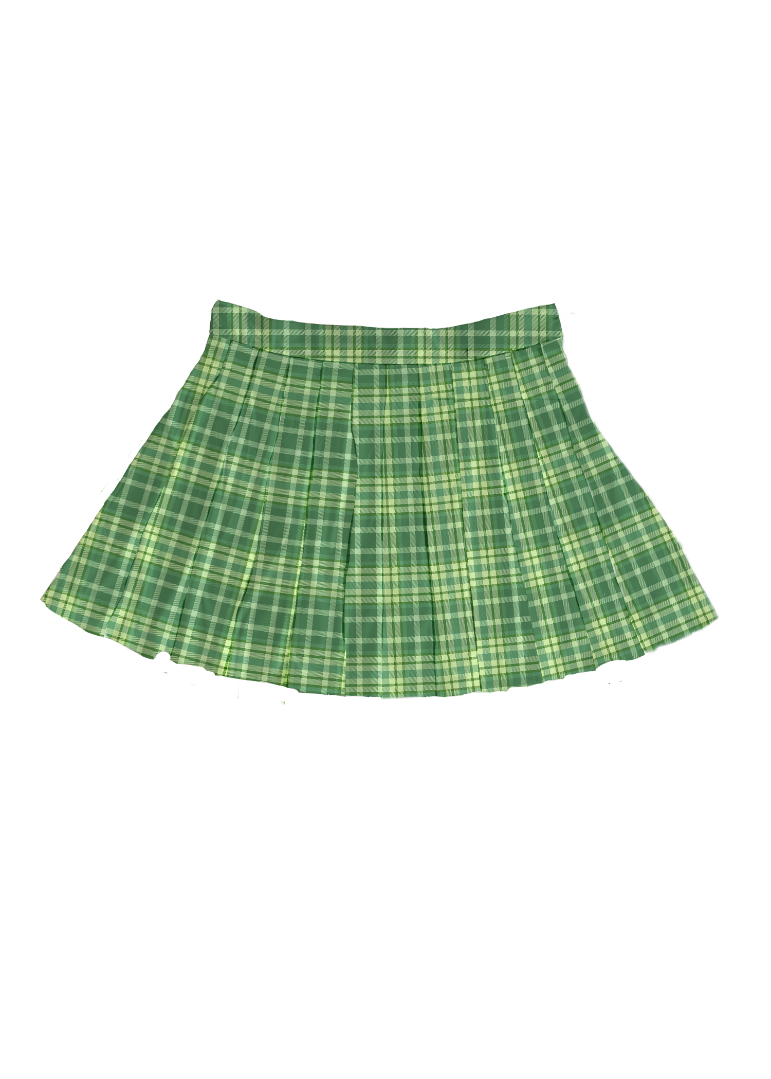 green pleated check skirt Vardaroğlu Teknik
