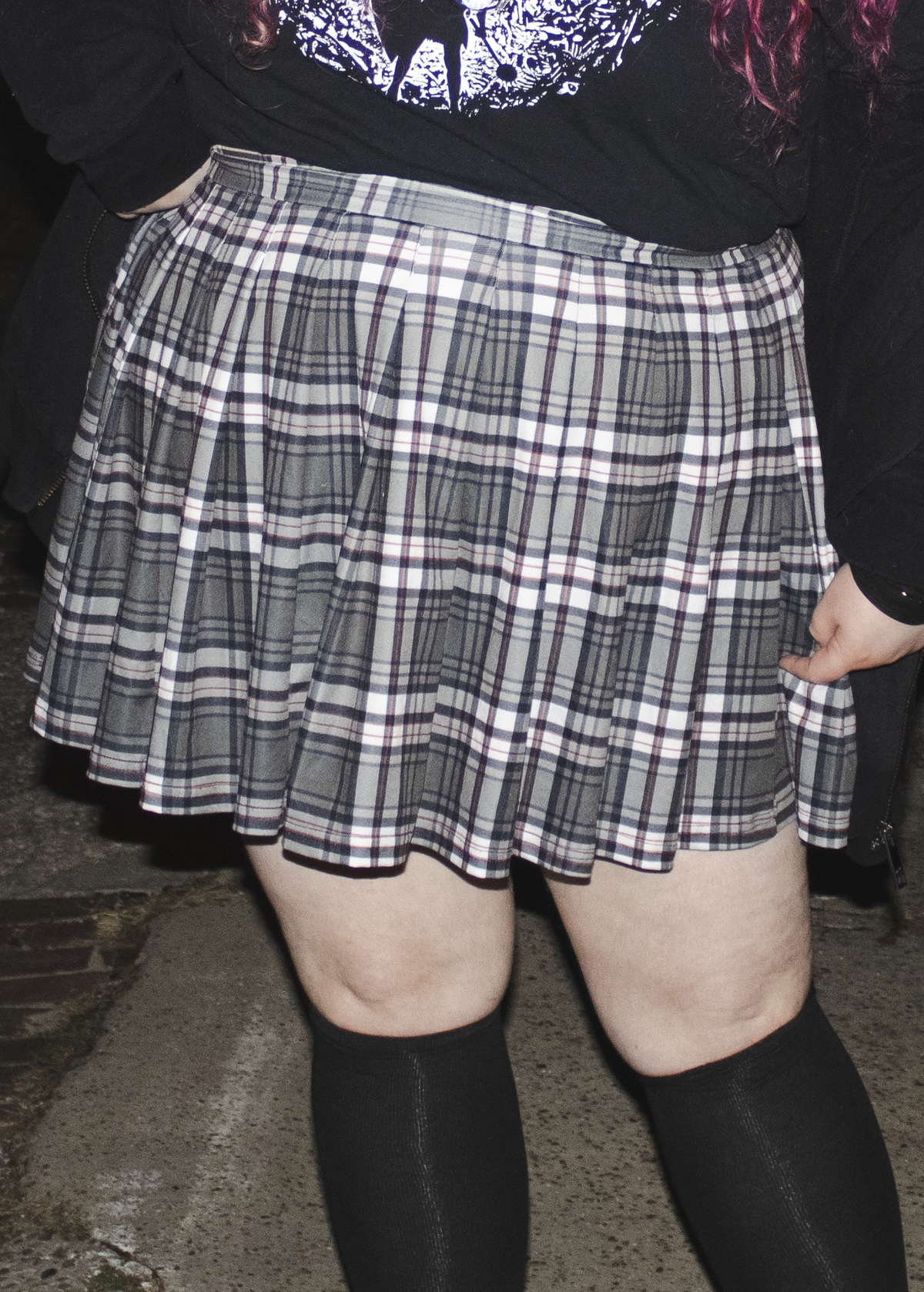 plaid pleated mini skirt