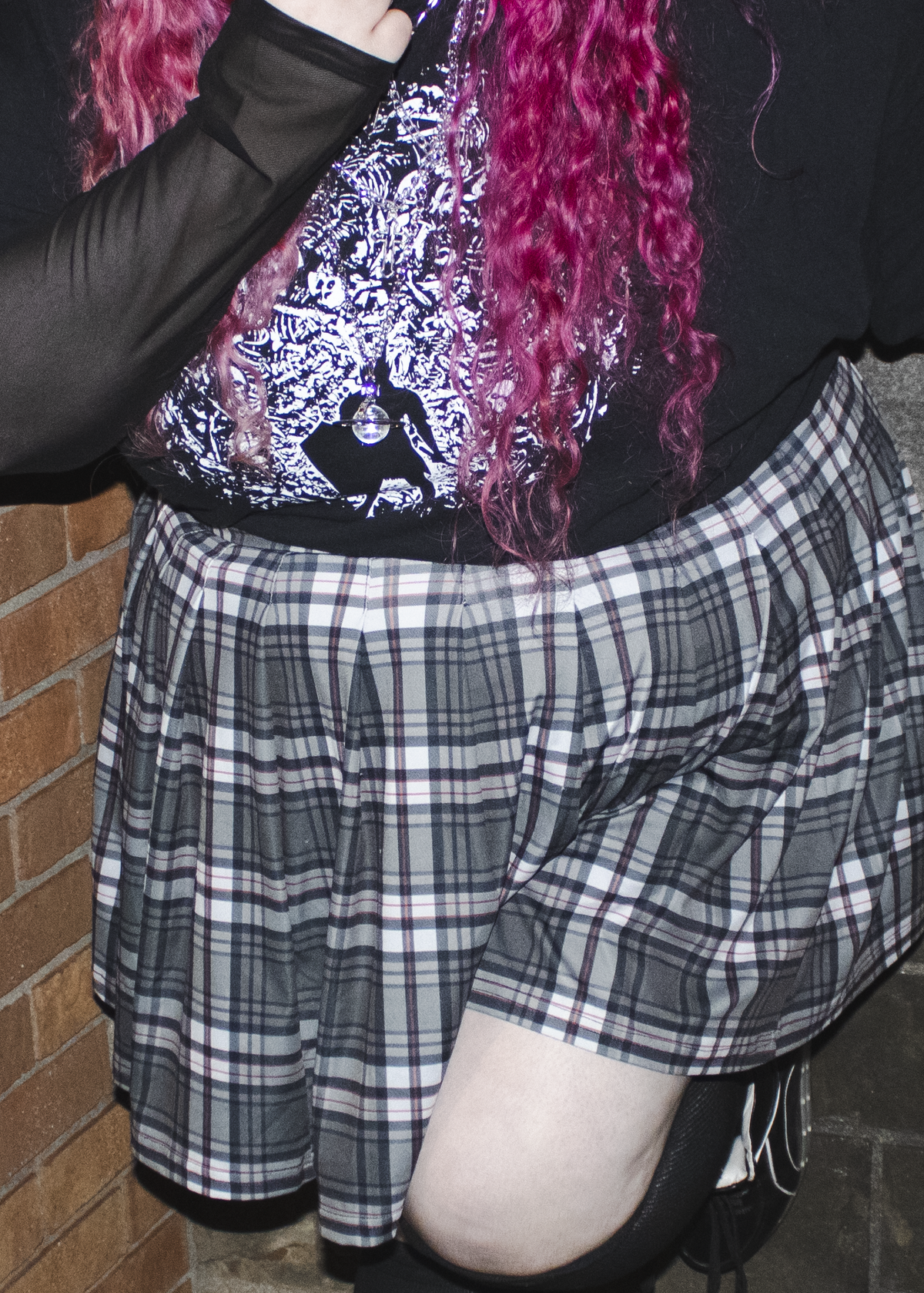 plaid pleated mini skirt