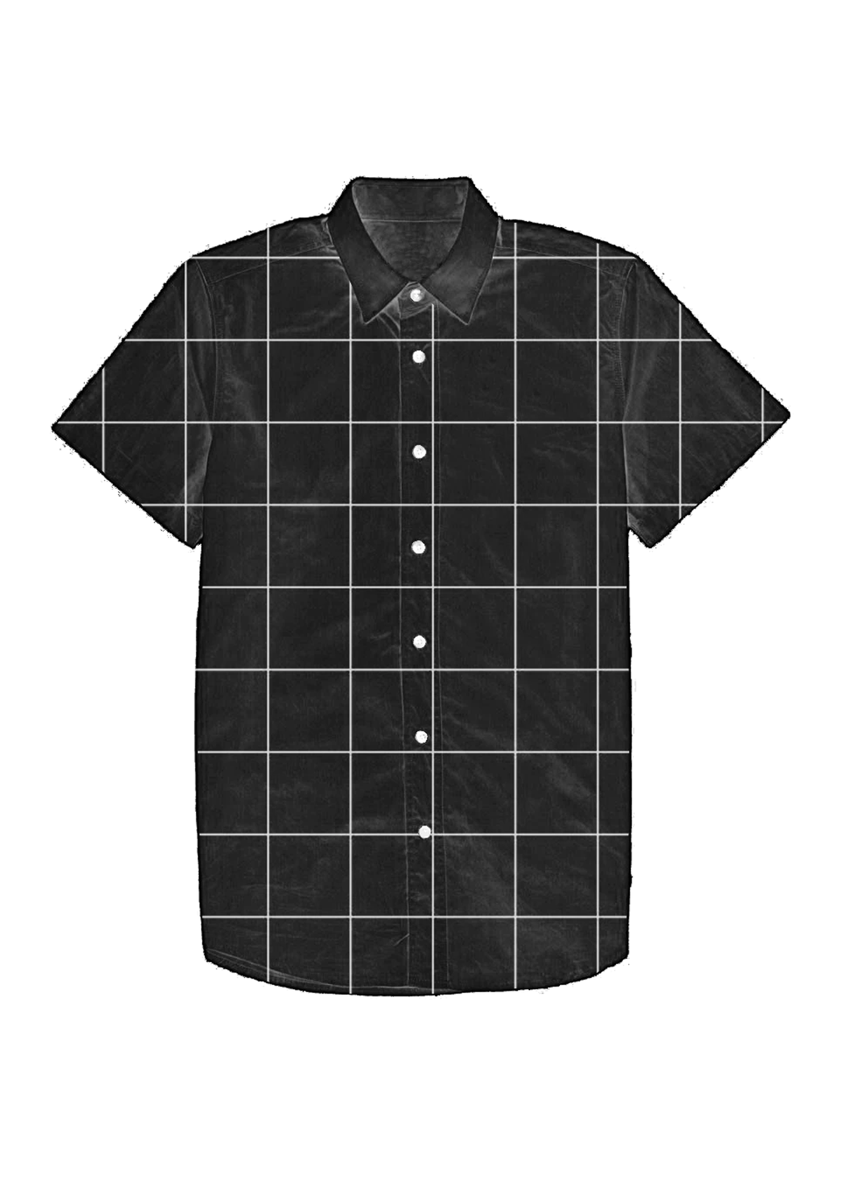 3XL Grid Print Dad Shirt in Black