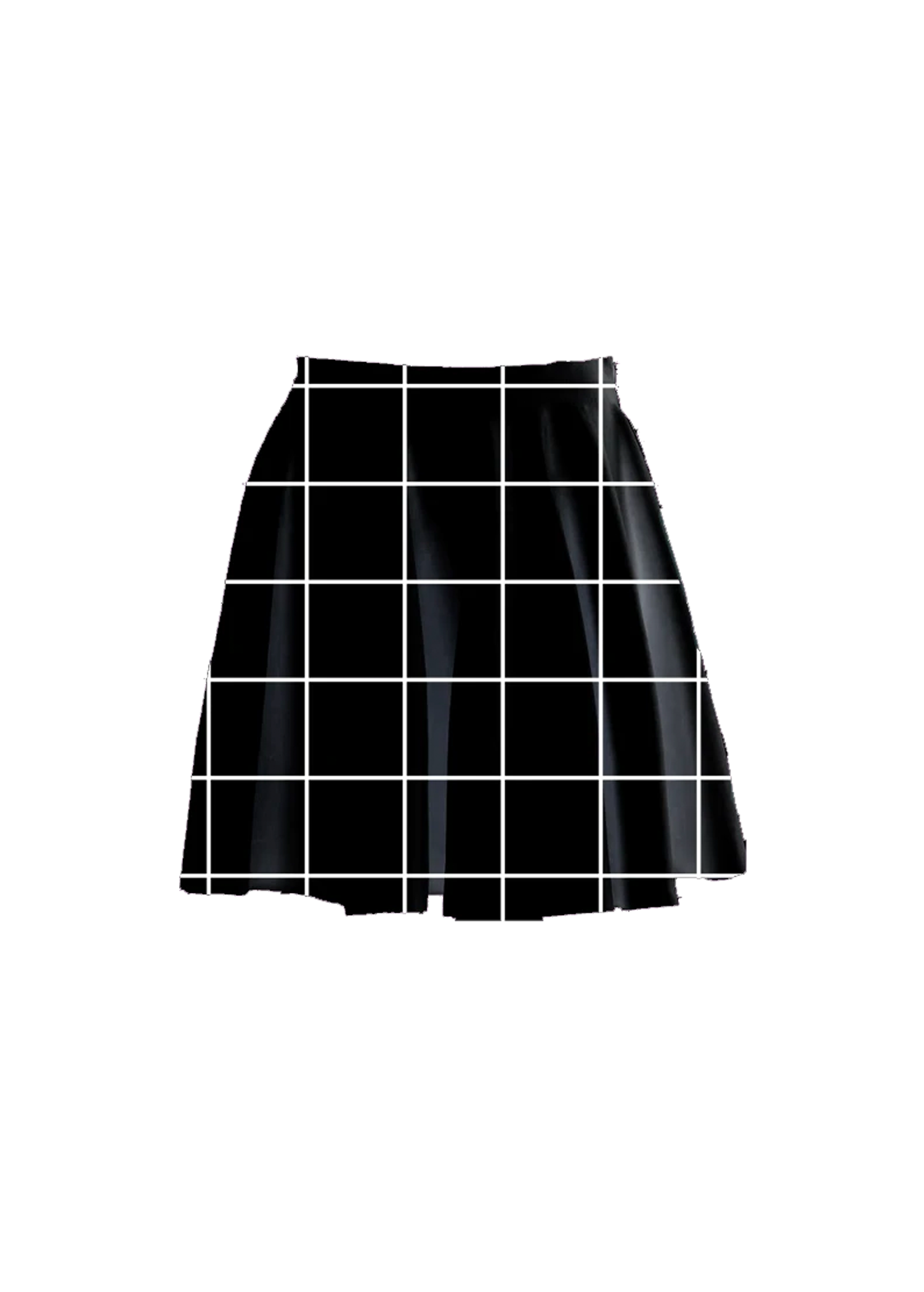 Black plaid grid skirt best sale