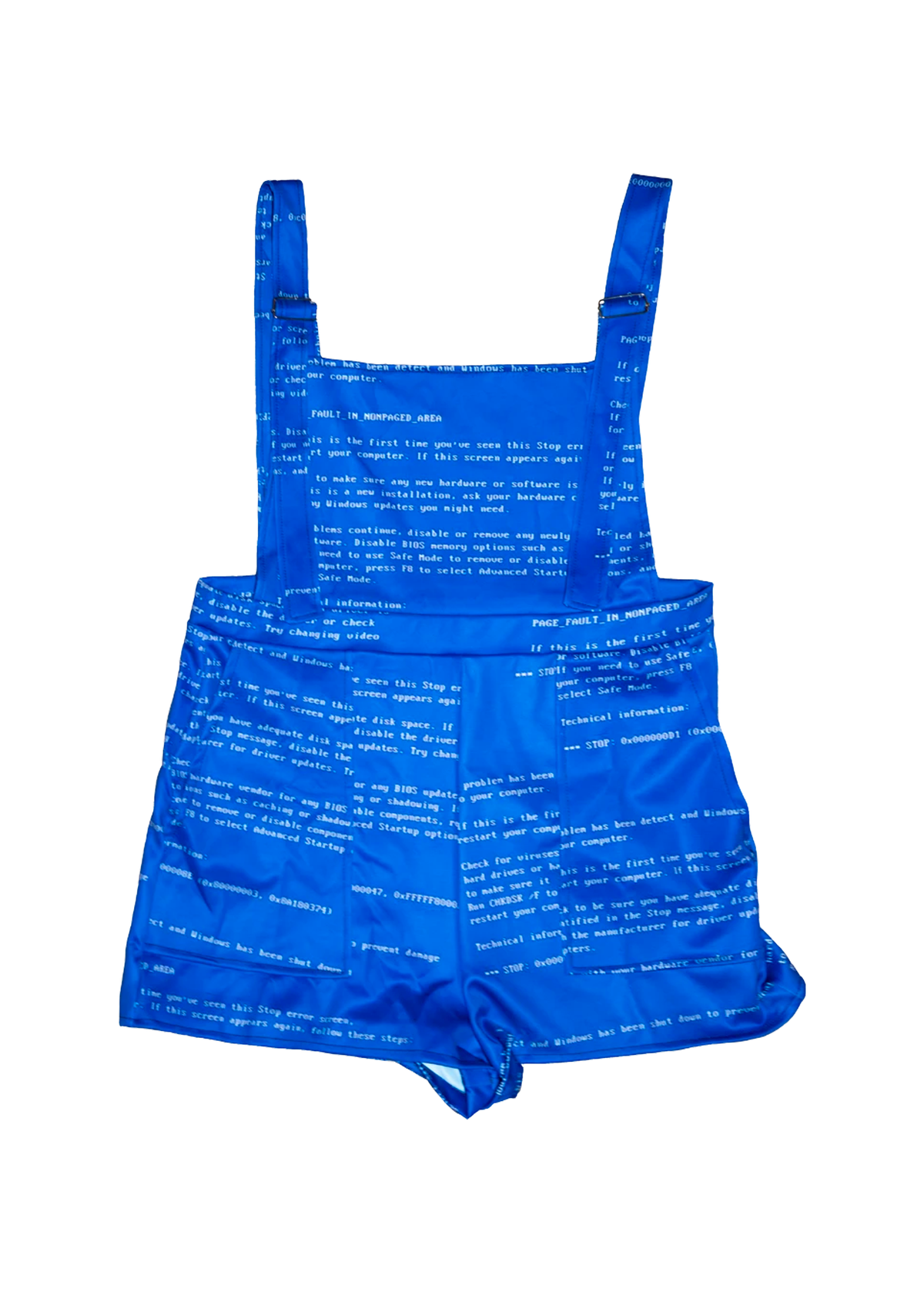 4XL Blue Screen of Death Overall Shorts