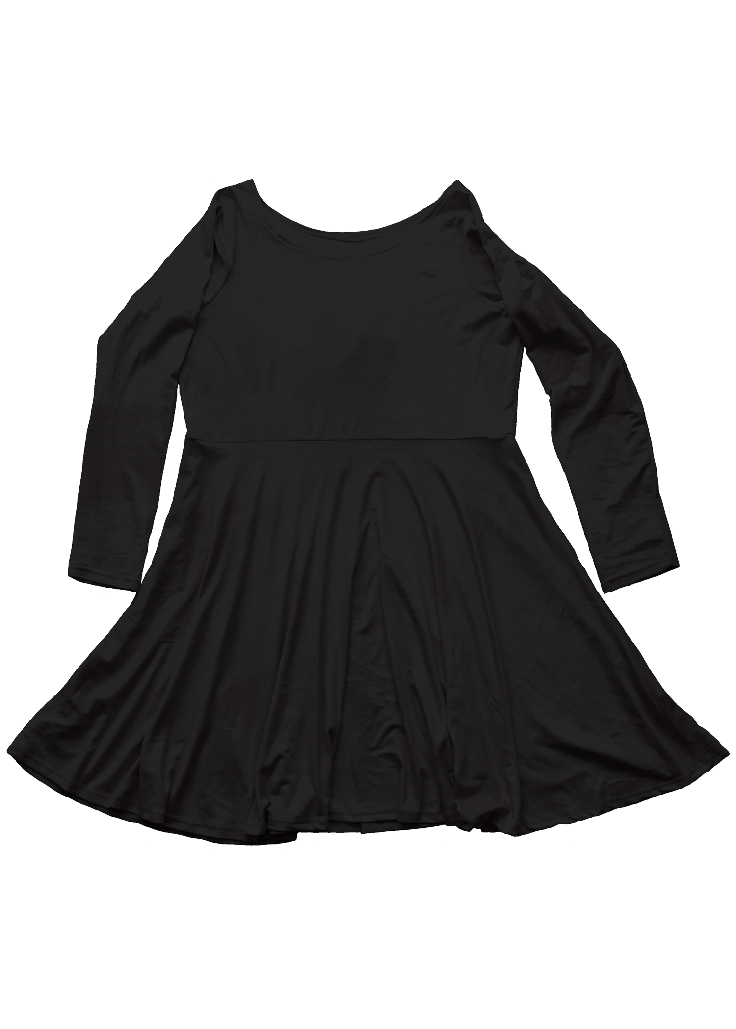 Black velvet skater dress long sleeve best sale