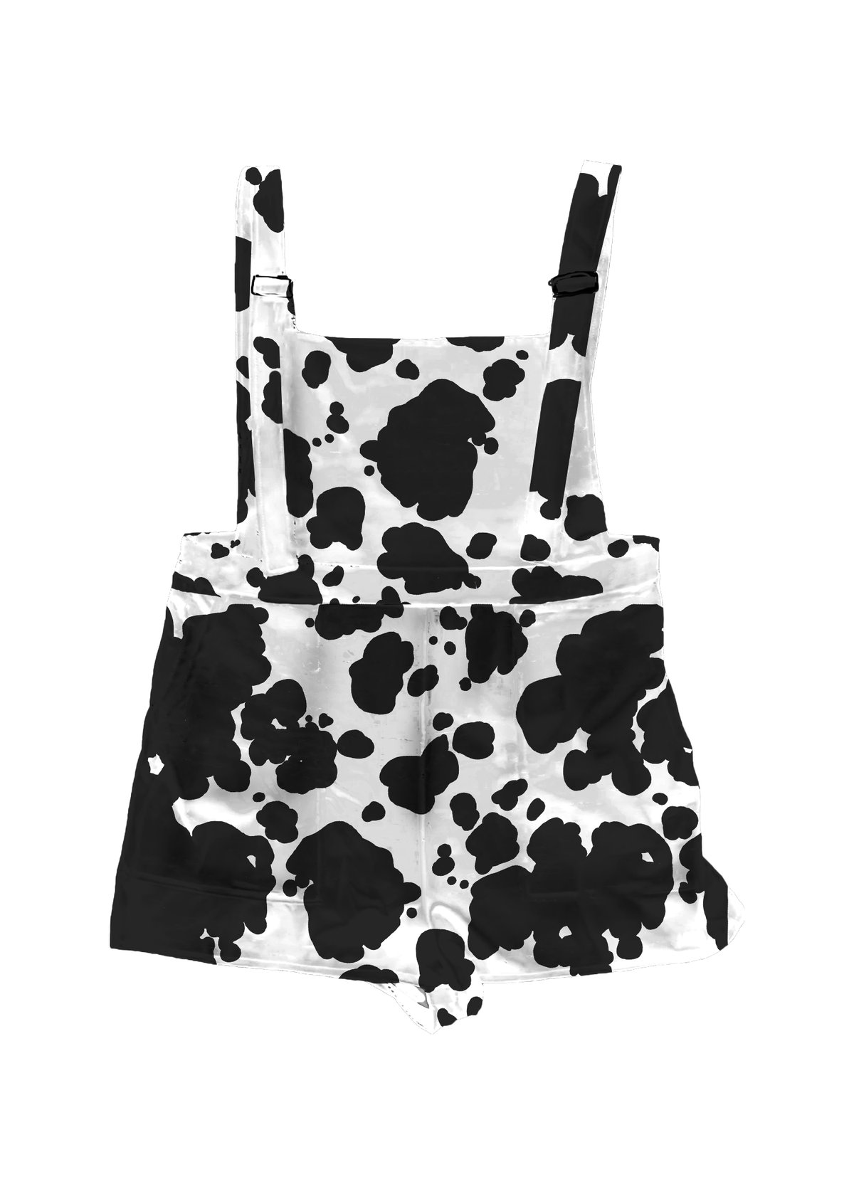 XS Cow Print Overall Shorts