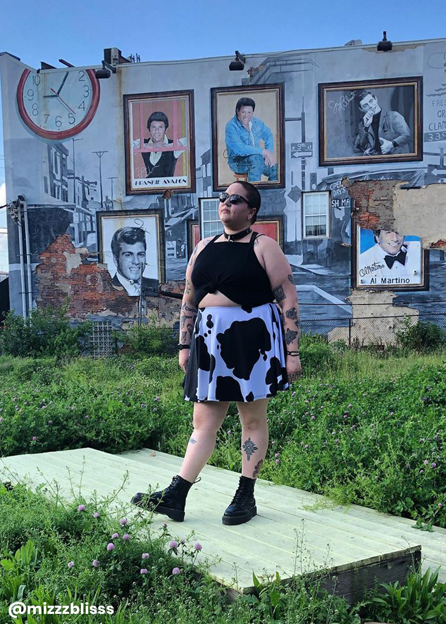 cow print skater skirt Trash Queen