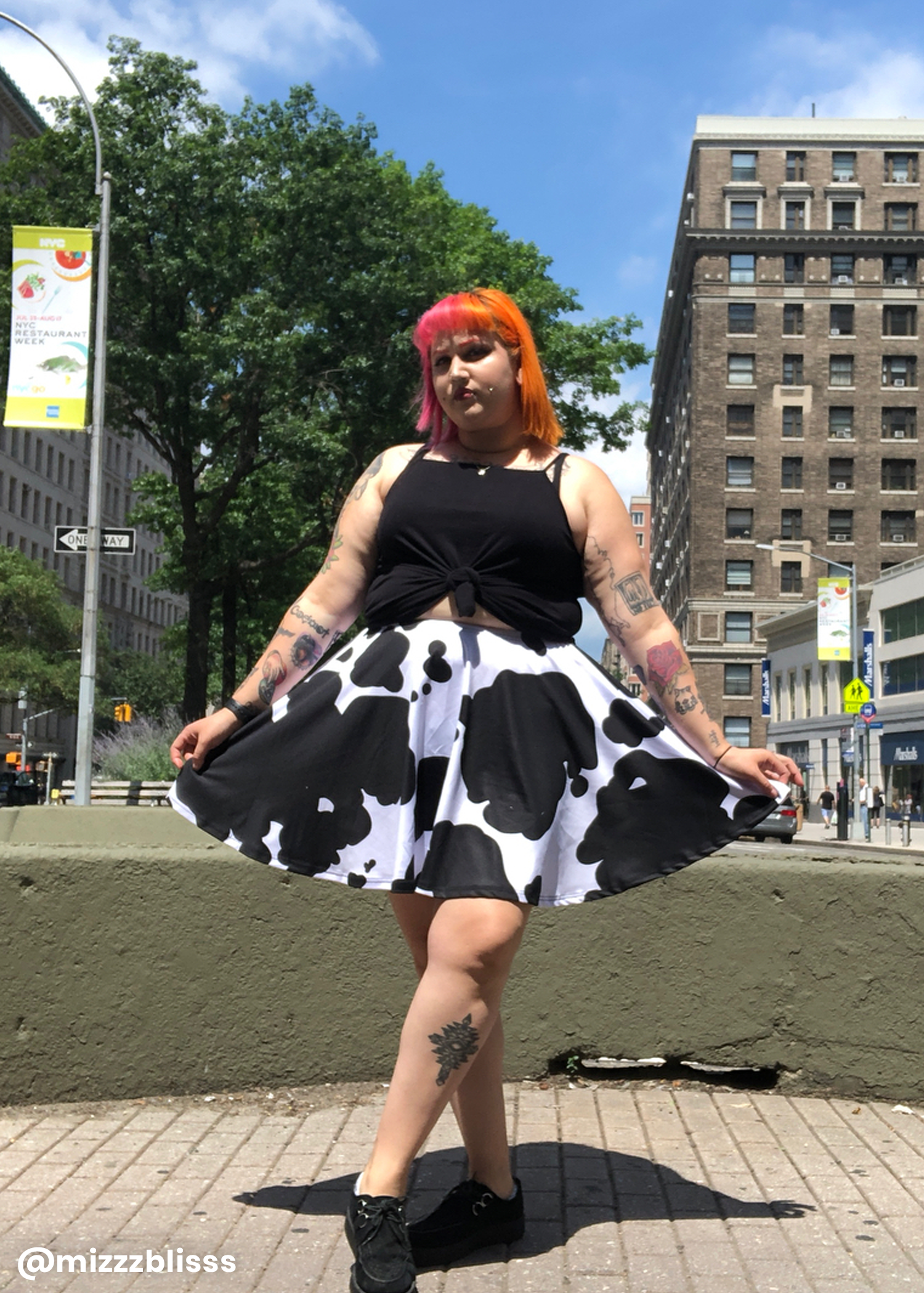 cow print skater skirt Trash Queen