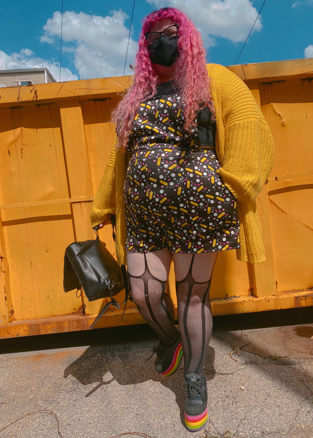 2XL Daily Dose Overall Shorts in Black