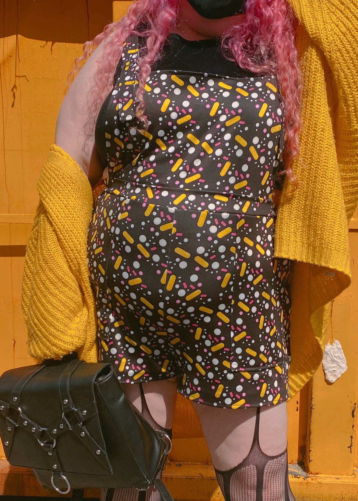 2XL Daily Dose Overall Shorts in Black