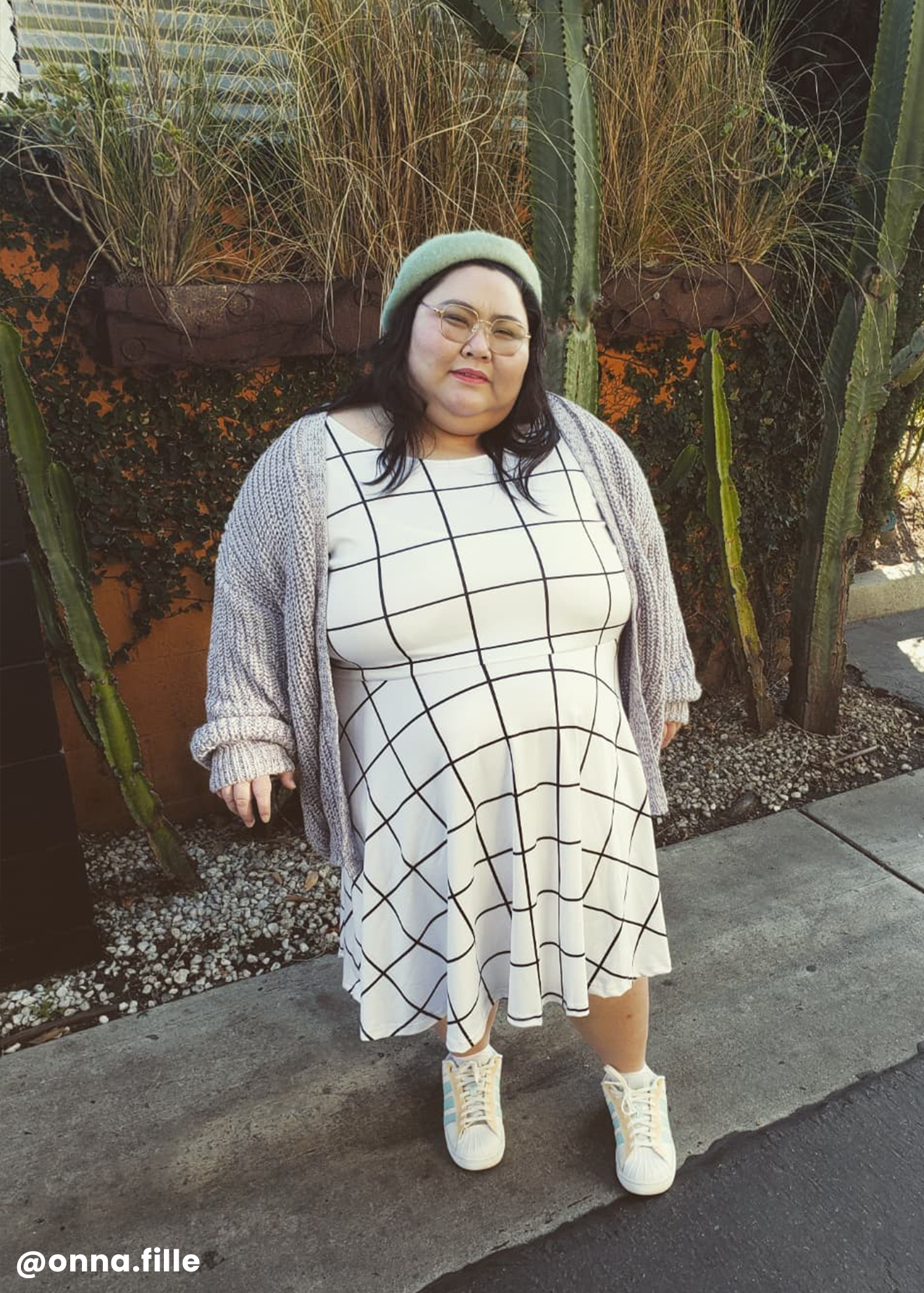 grid print skater dress Trash Queen