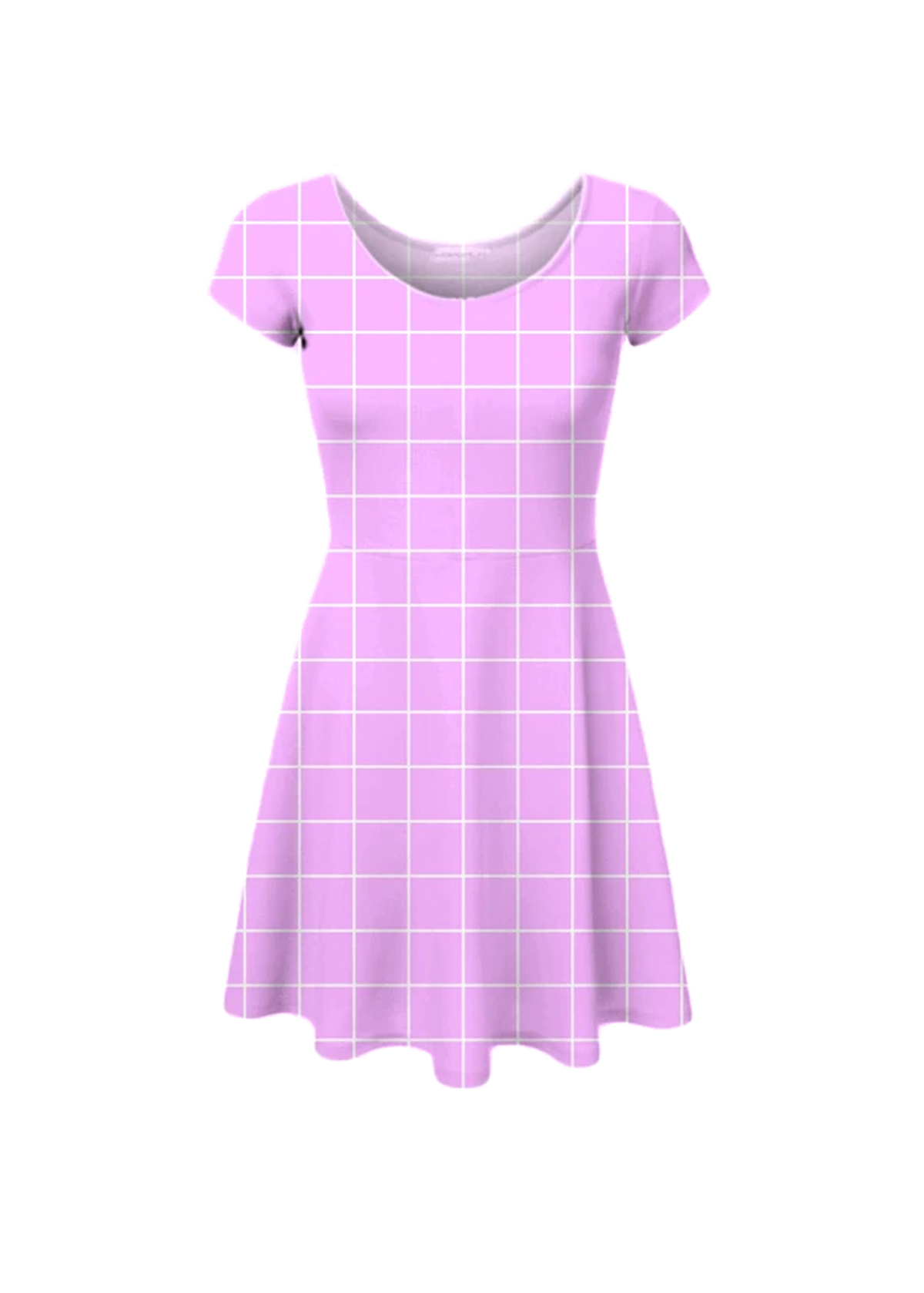 grid print skater dress
