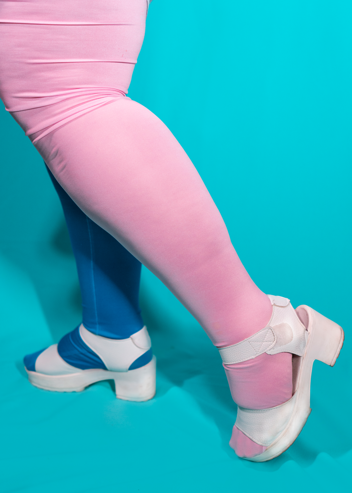 S split tights - peony pink &amp; error blue