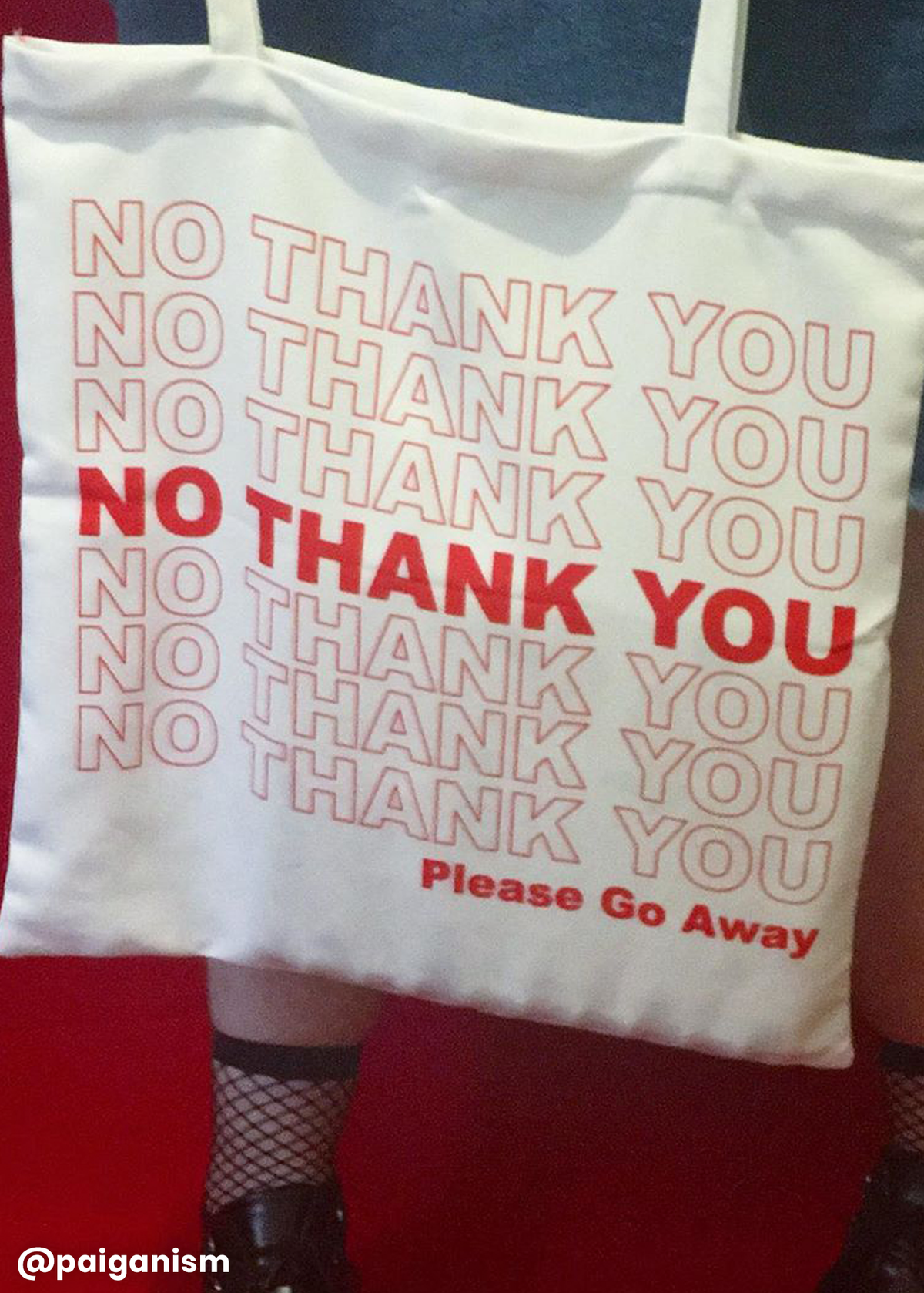 no thank you tote bag