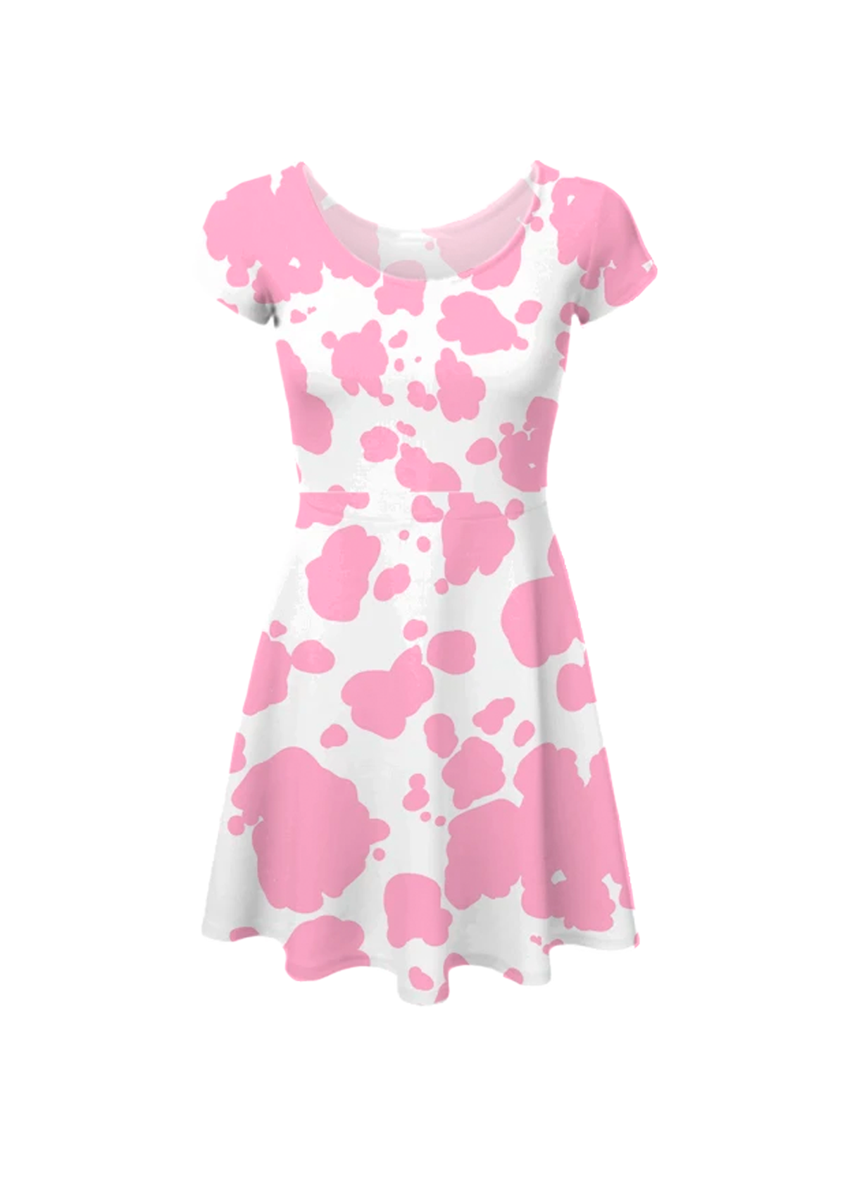 4XL pink cow print skater dress