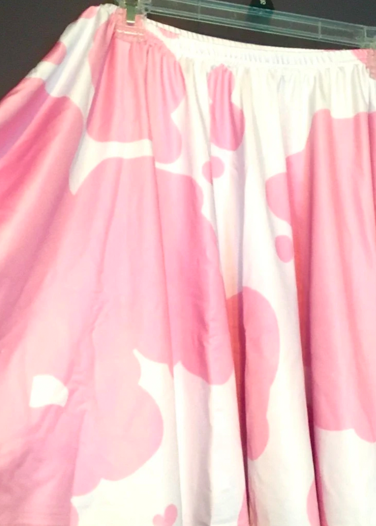 5XL pink cow print skater skirt