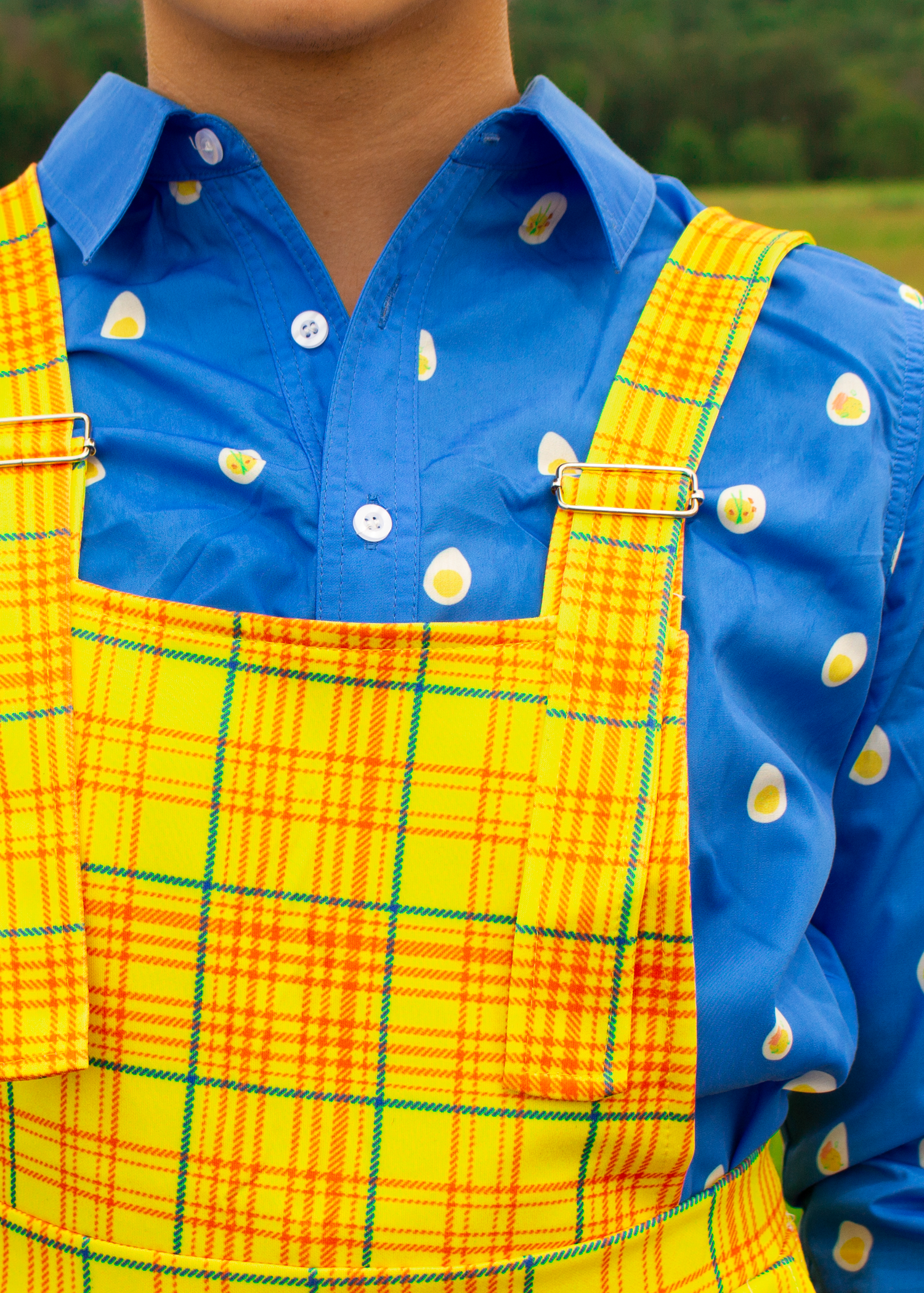 Primary Plaid Overall Shorts