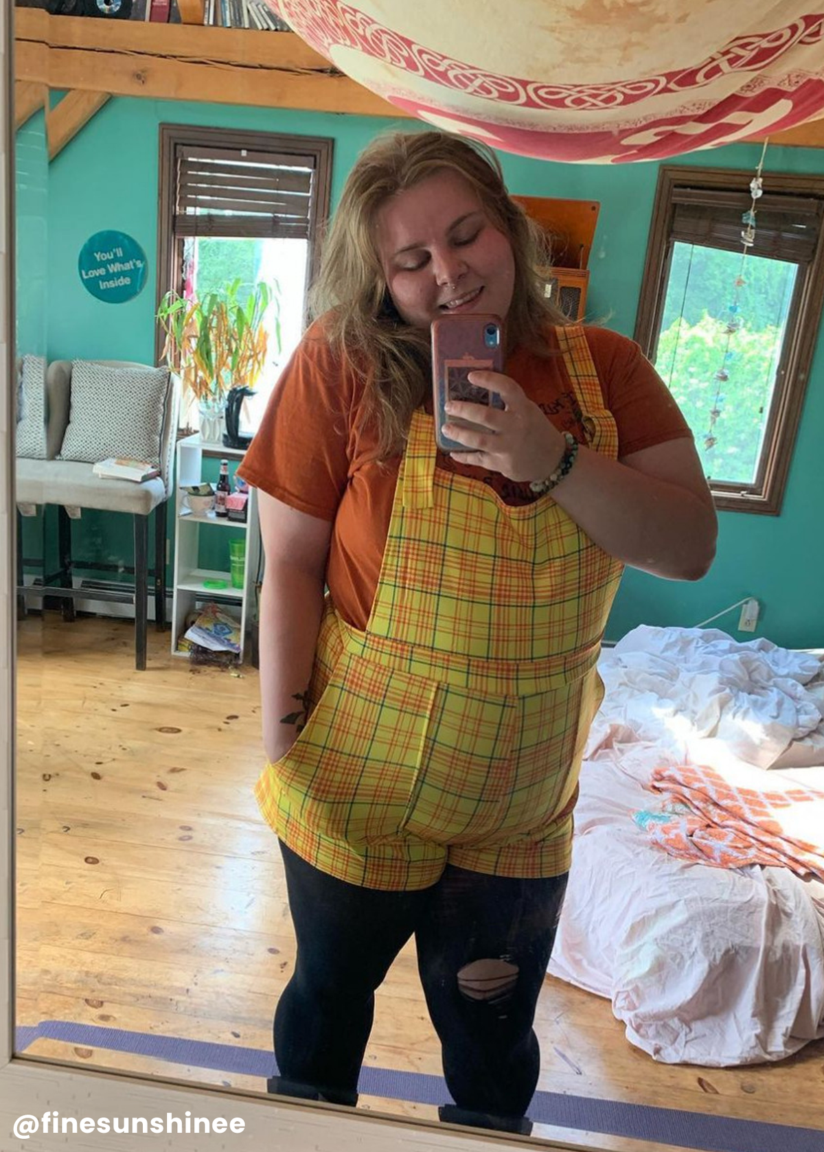 2XL Primary Plaid Overall Shorts