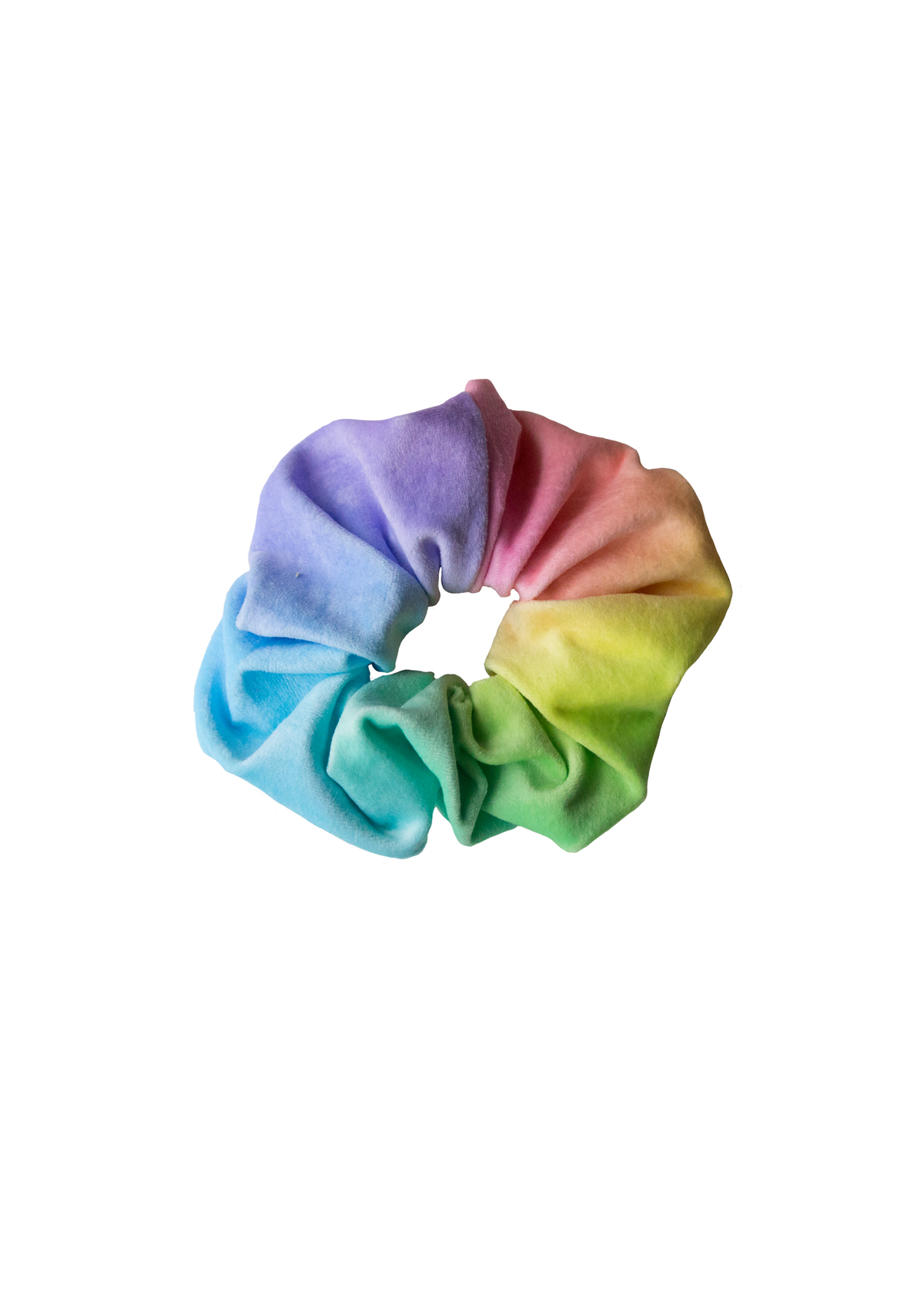 pastel rainbow scrunchie