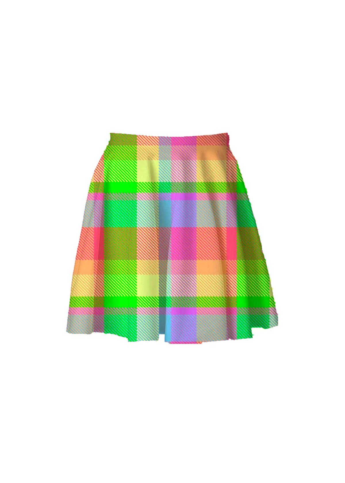 rainbow plaid skirt