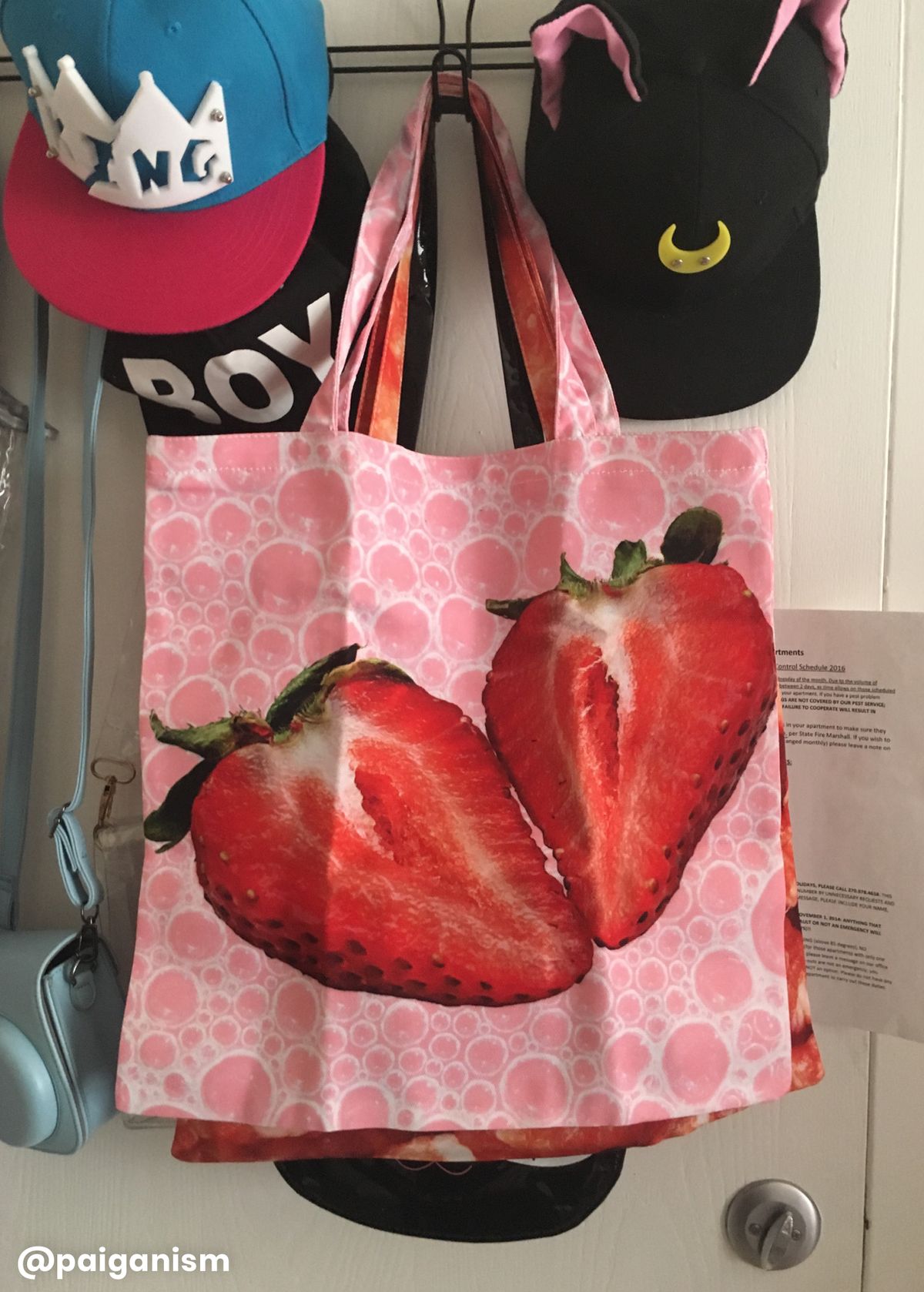 strawberry milkshake tote bag