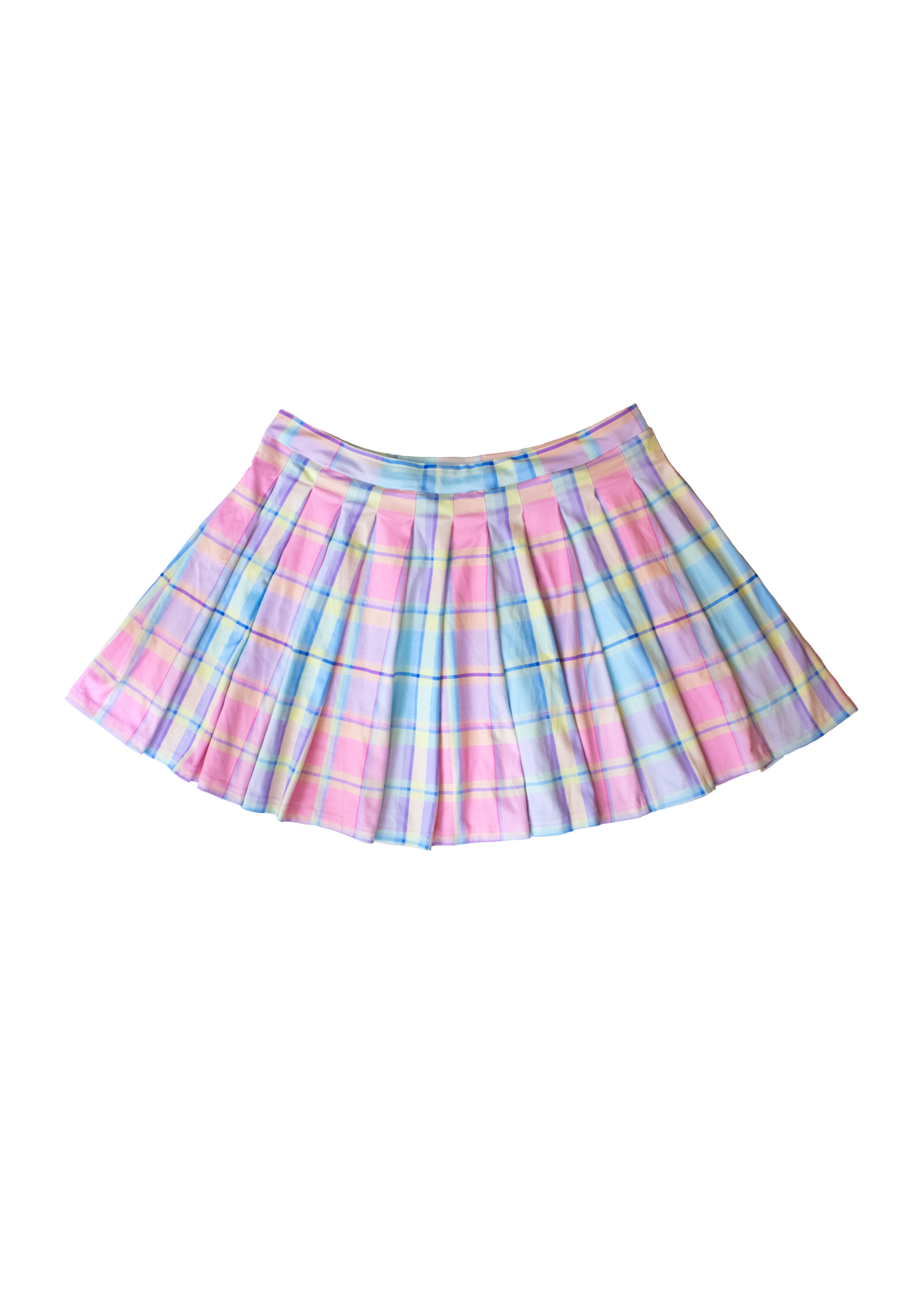 S plaid pleated mini skirt in konpeito