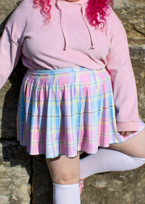 Misty Pink Pleated Plaid Mini-Skirt – LunaCatz