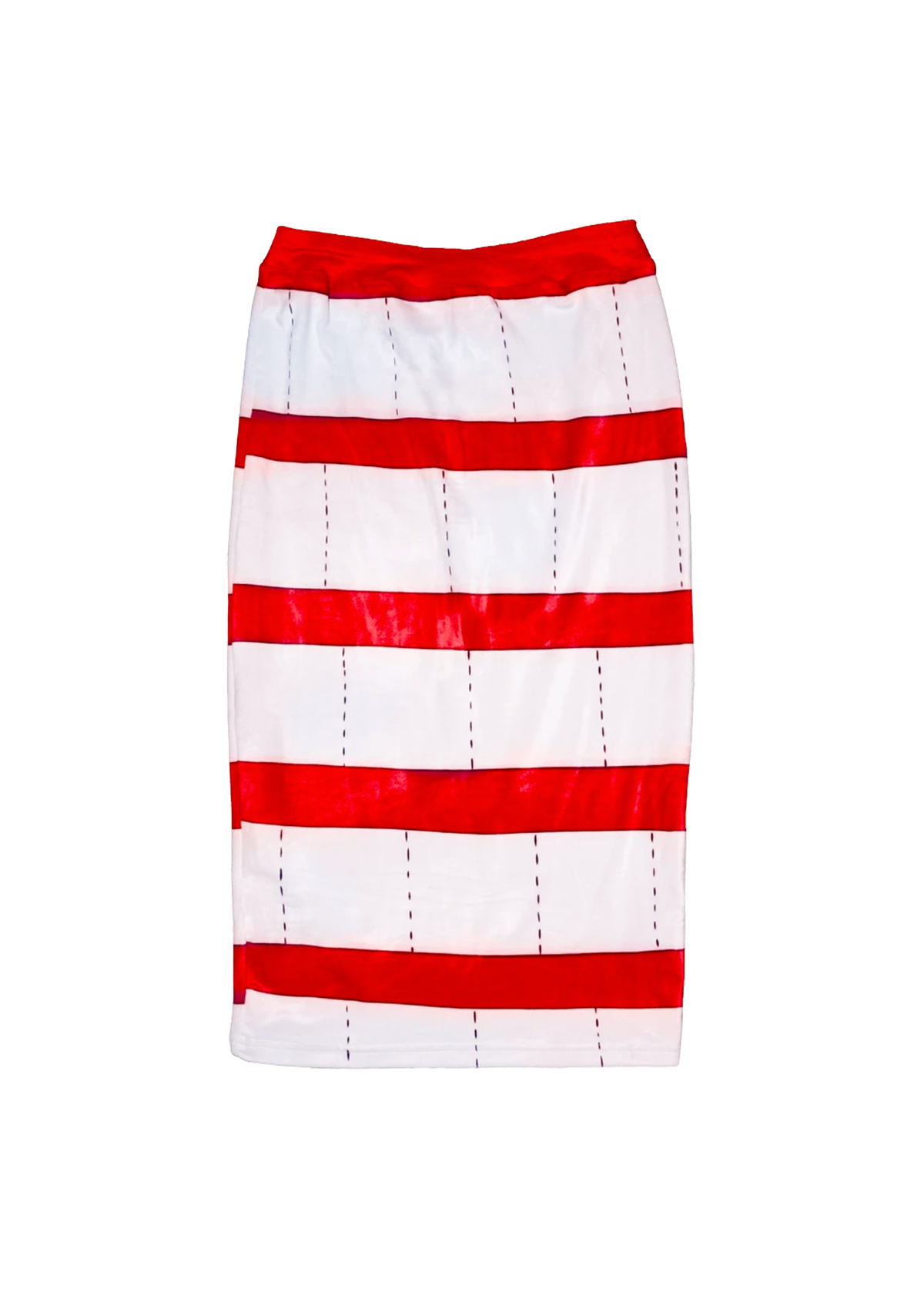 toilet paper stripe midi skirt