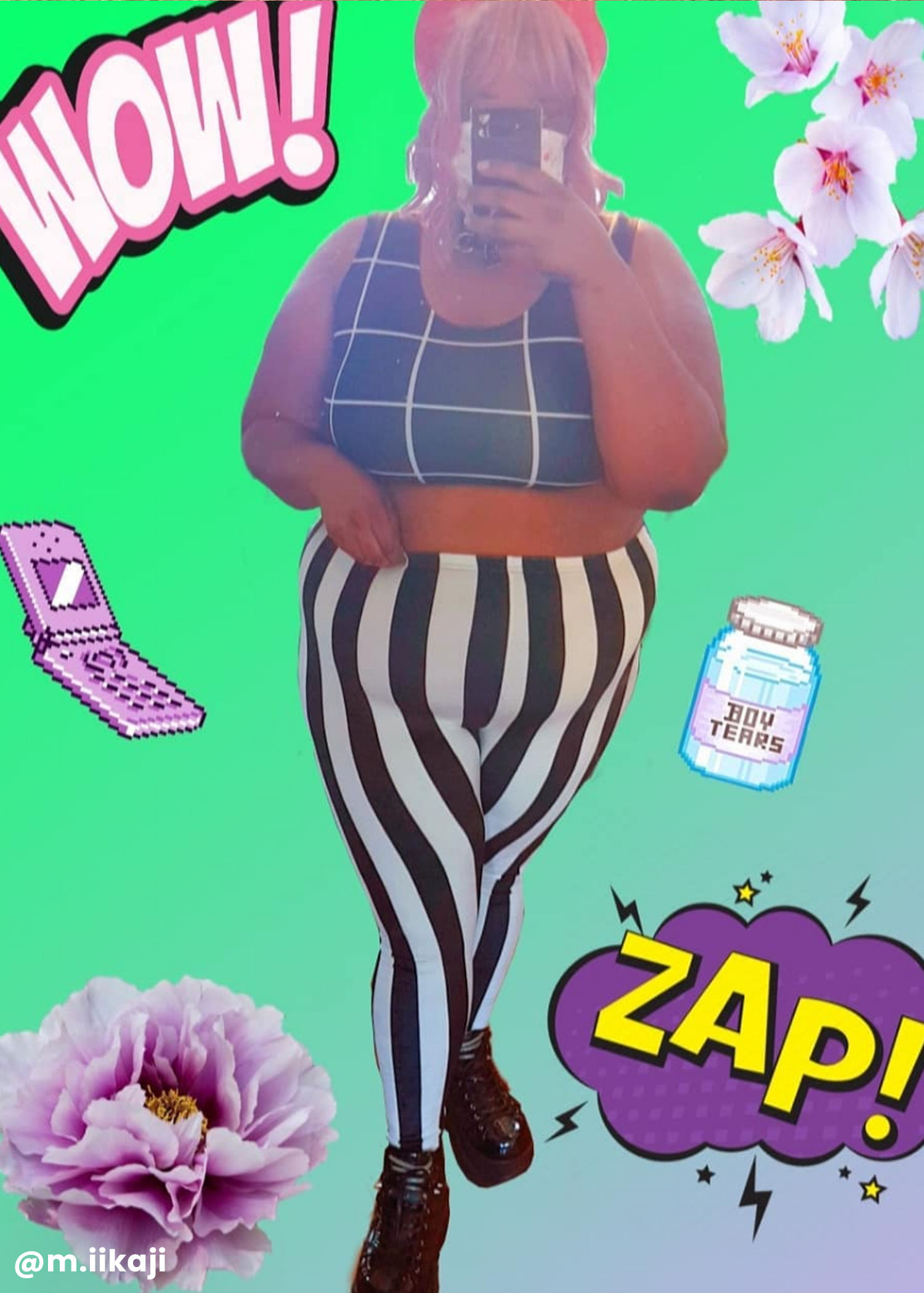 velvet beetlejuice stripe leggings - Trash Queen
