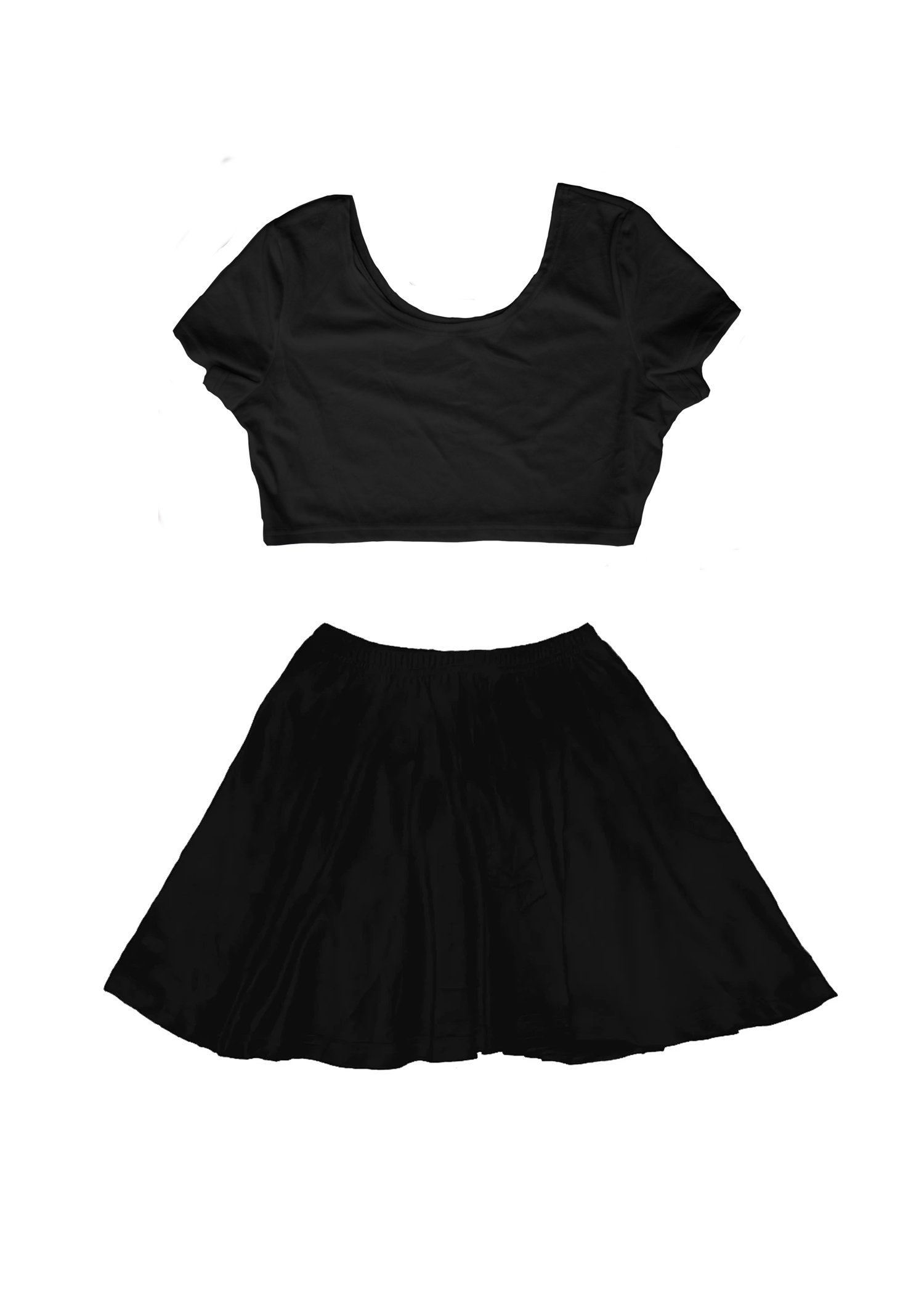 Crop top skater skirt hot sale
