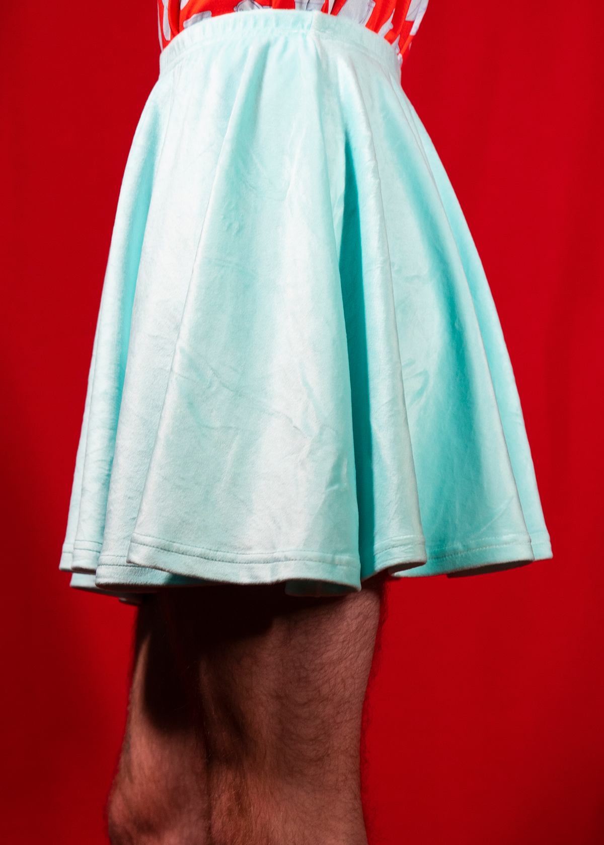 3XL velvet skater skirt in mint